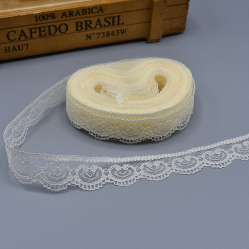 Wholesale 300Yards/Lot 23mm Love Heart 100% Nylon Mesh Embroidery Lace for Clothing DIY W005