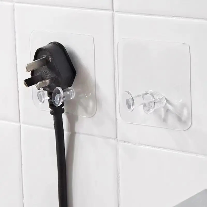 6*6cmPP non punching plug Wall hook multifunctional storage tool strong adhesive Transparent Sucker kitchen Bathroom Hanger ZJ02