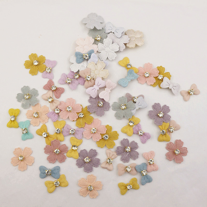 50 pieces per bag mix color DIY handmade artificial lucky mini flower bud heads simulation flowers headband patches FZ02