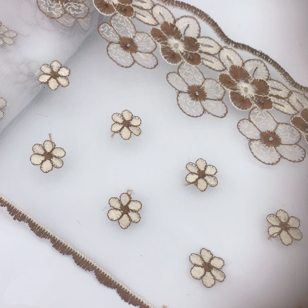 mesh gauze fabric embroidery lace trim curtain lace bedding lace decoration WB22