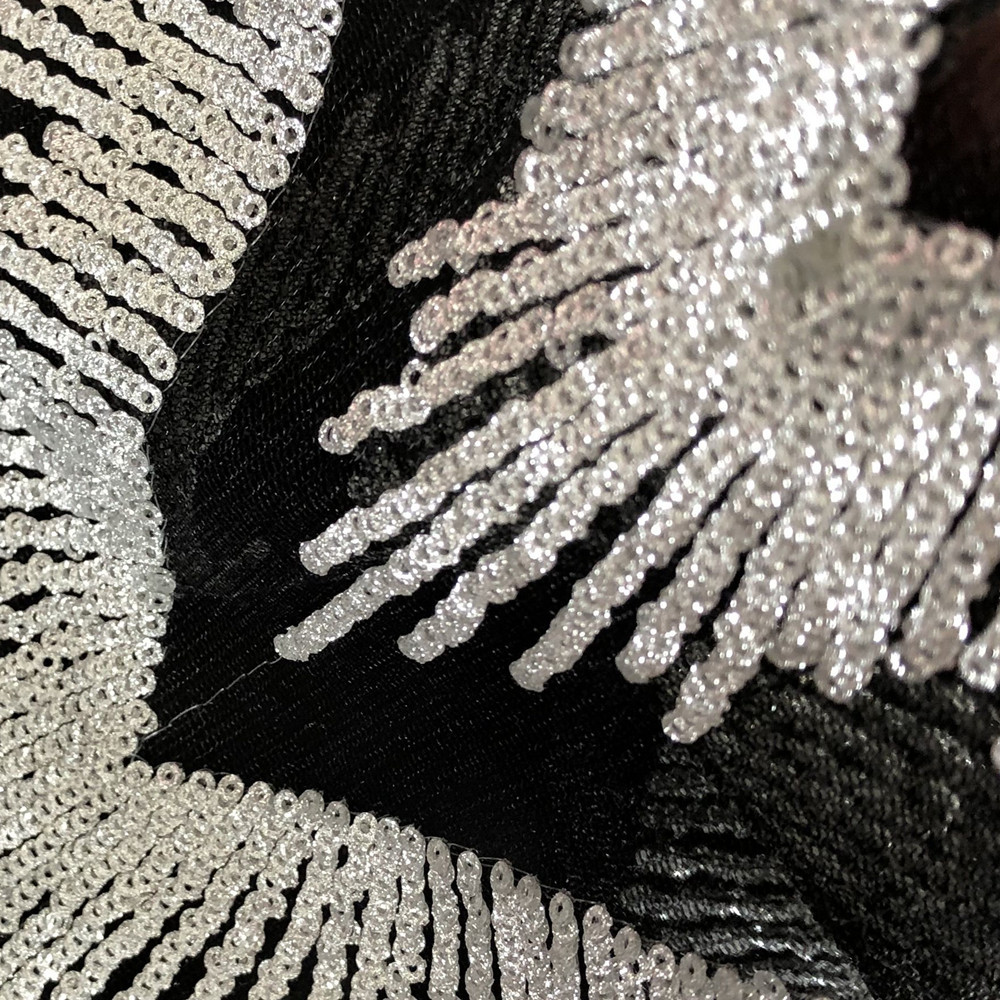 High-end colorful silver sequins mesh embroidered cloth paste double-collar flower patch gift dress decoration accessories DIY by hand ZC01