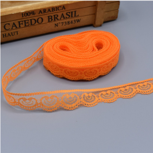 Wholesale 300Yards/Lot 23mm Love Heart 100% Nylon Mesh Embroidery Lace for Clothing DIY W005