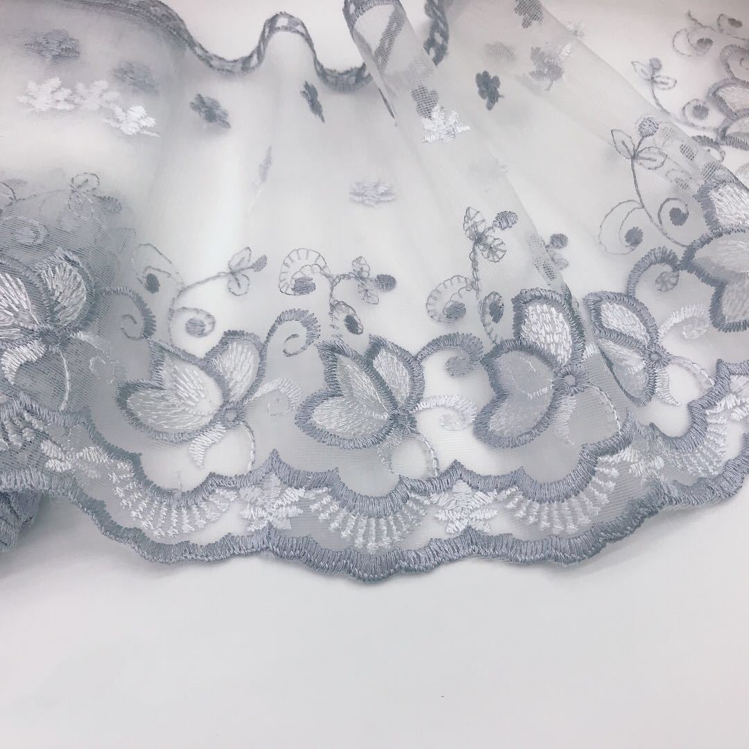 mesh gauze fabric embroidery lace trim curtain lace bedding lace decoration WB22