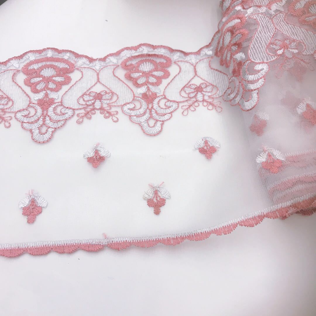 mesh gauze fabric embroidery lace trim curtain lace bedding lace decoration WB22
