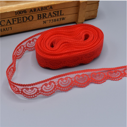 Wholesale 300Yards/Lot 23mm Love Heart 100% Nylon Mesh Embroidery Lace for Clothing DIY W005