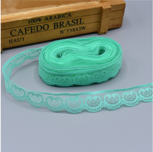 Wholesale 300Yards/Lot 23mm Love Heart 100% Nylon Mesh Embroidery Lace for Clothing DIY W005