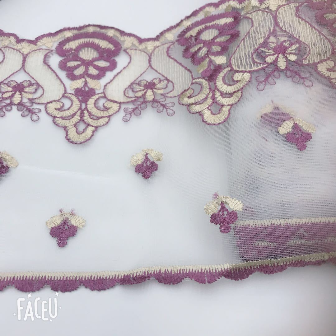 mesh gauze fabric embroidery lace trim curtain lace bedding lace decoration WB22