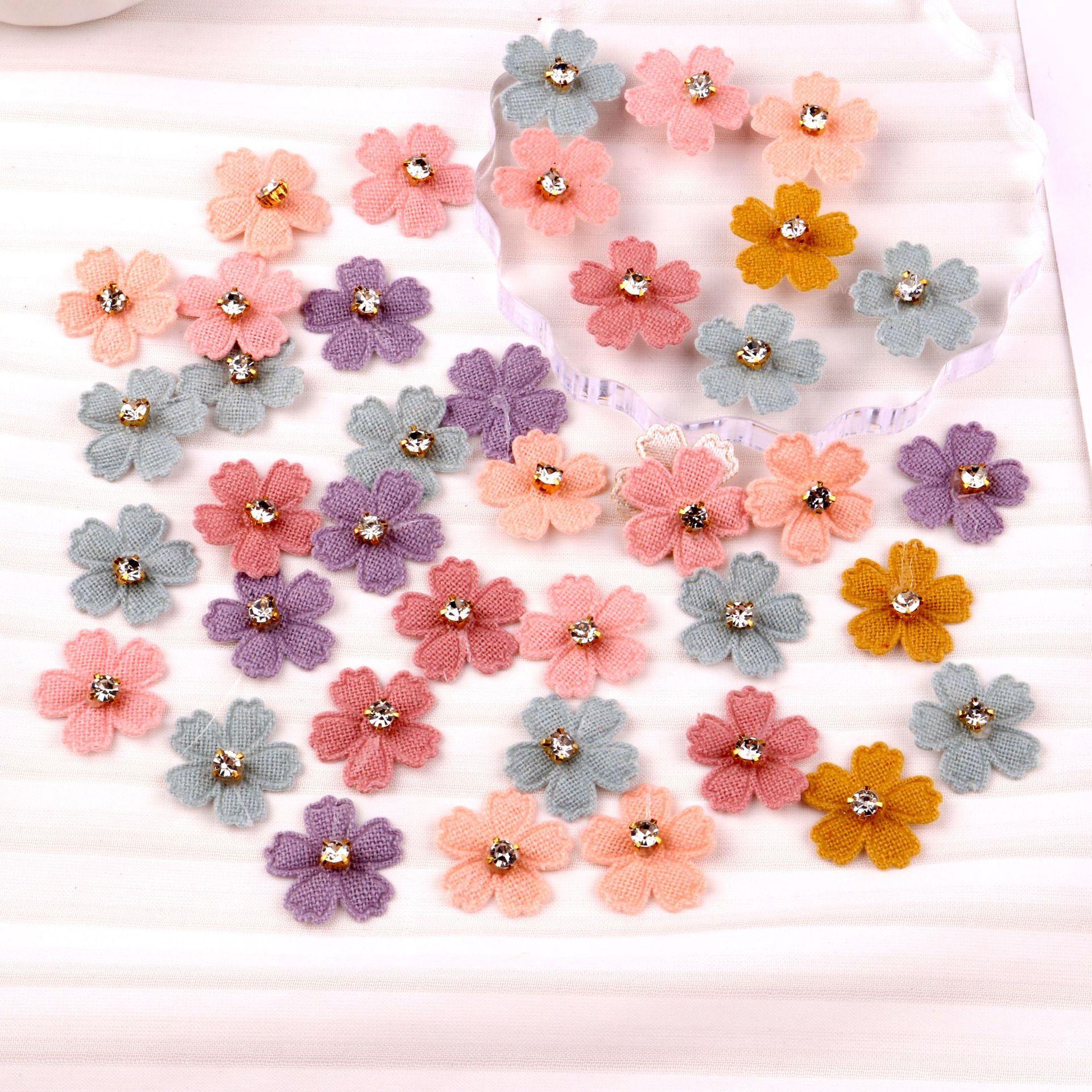 250pcs Soluble Silk Flower Banner decoration Lace Trim Wedding Embroidered Diy Handmade Patchwork Sewing Supplies Crafts FZ01