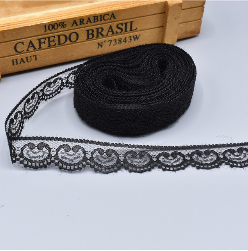 Wholesale 300Yards/Lot 23mm Love Heart 100% Nylon Mesh Embroidery Lace for Clothing DIY W005