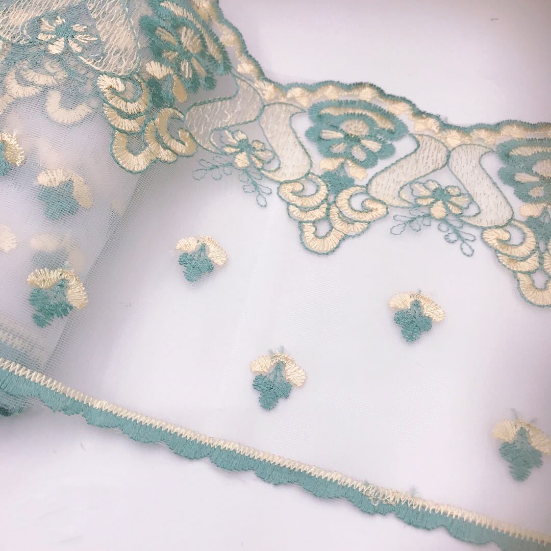 mesh gauze fabric embroidery lace trim curtain lace bedding lace decoration WB22
