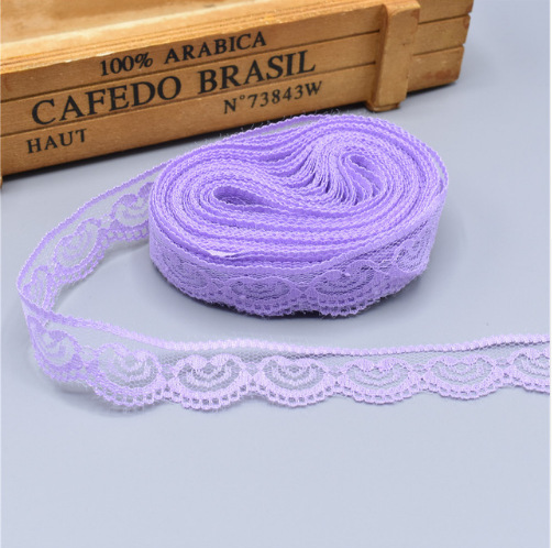 Wholesale 300Yards/Lot 23mm Love Heart 100% Nylon Mesh Embroidery Lace for Clothing DIY W005