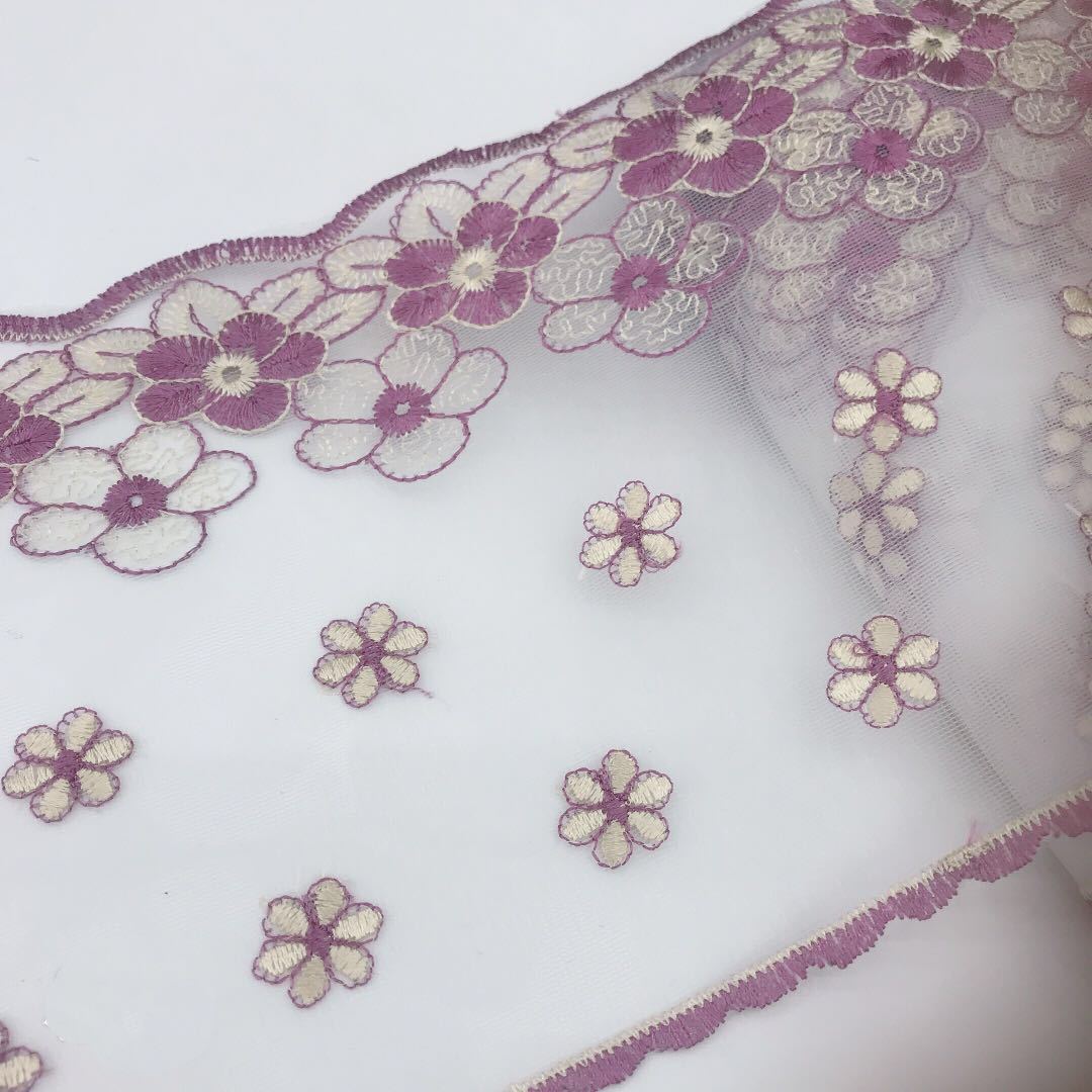 mesh gauze fabric embroidery lace trim curtain lace bedding lace decoration WB22