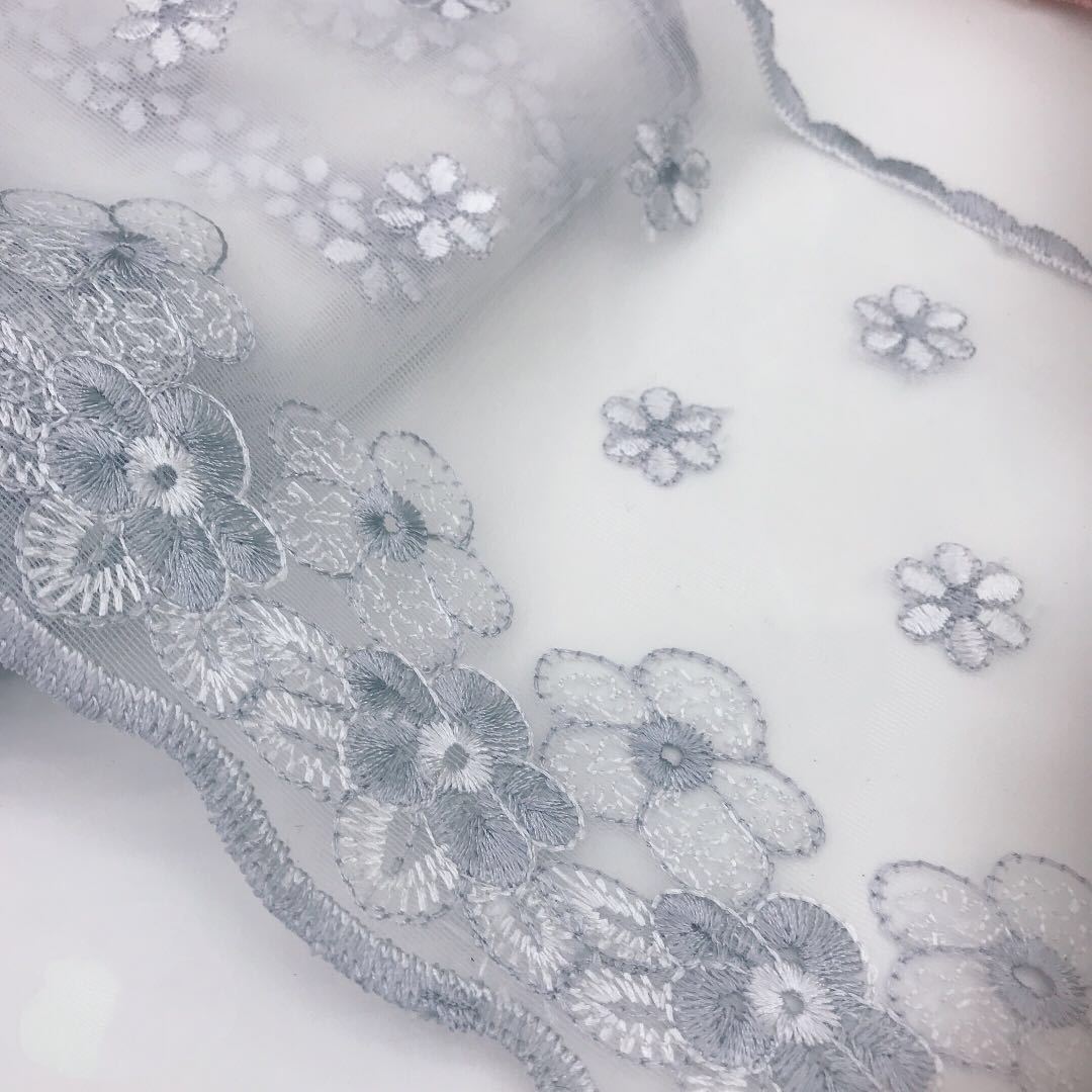 mesh gauze fabric embroidery lace trim curtain lace bedding lace decoration WB22