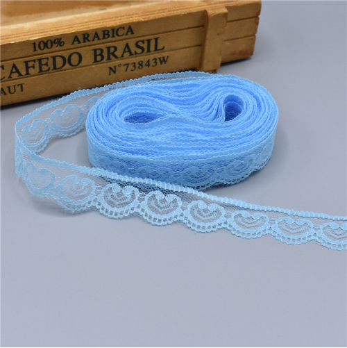 Wholesale 300Yards/Lot 23mm Love Heart 100% Nylon Mesh Embroidery Lace for Clothing DIY W005