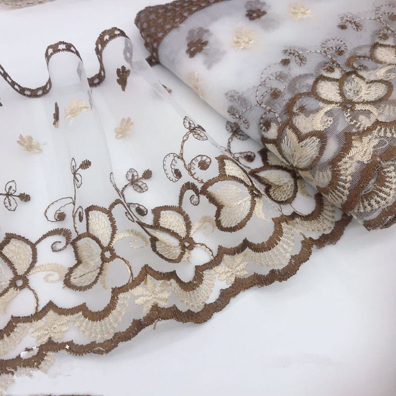 mesh gauze fabric embroidery lace trim curtain lace bedding lace decoration WB22
