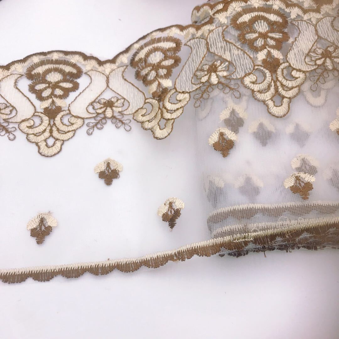 mesh gauze fabric embroidery lace trim curtain lace bedding lace decoration WB22