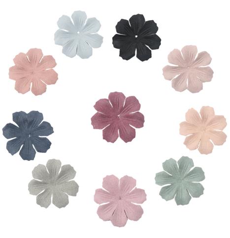 500PCS Velvet microfiber leather flower piece three-dimensional three-petal flower piece fabric pressed petal hair accessories diy material  DX02