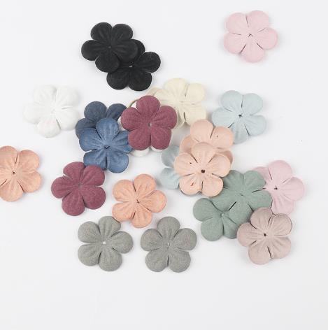 500PCS   DIY hair accessories bow hairpin material sunflower microfiber leather shaped flower petals handmade jewelry  DX08