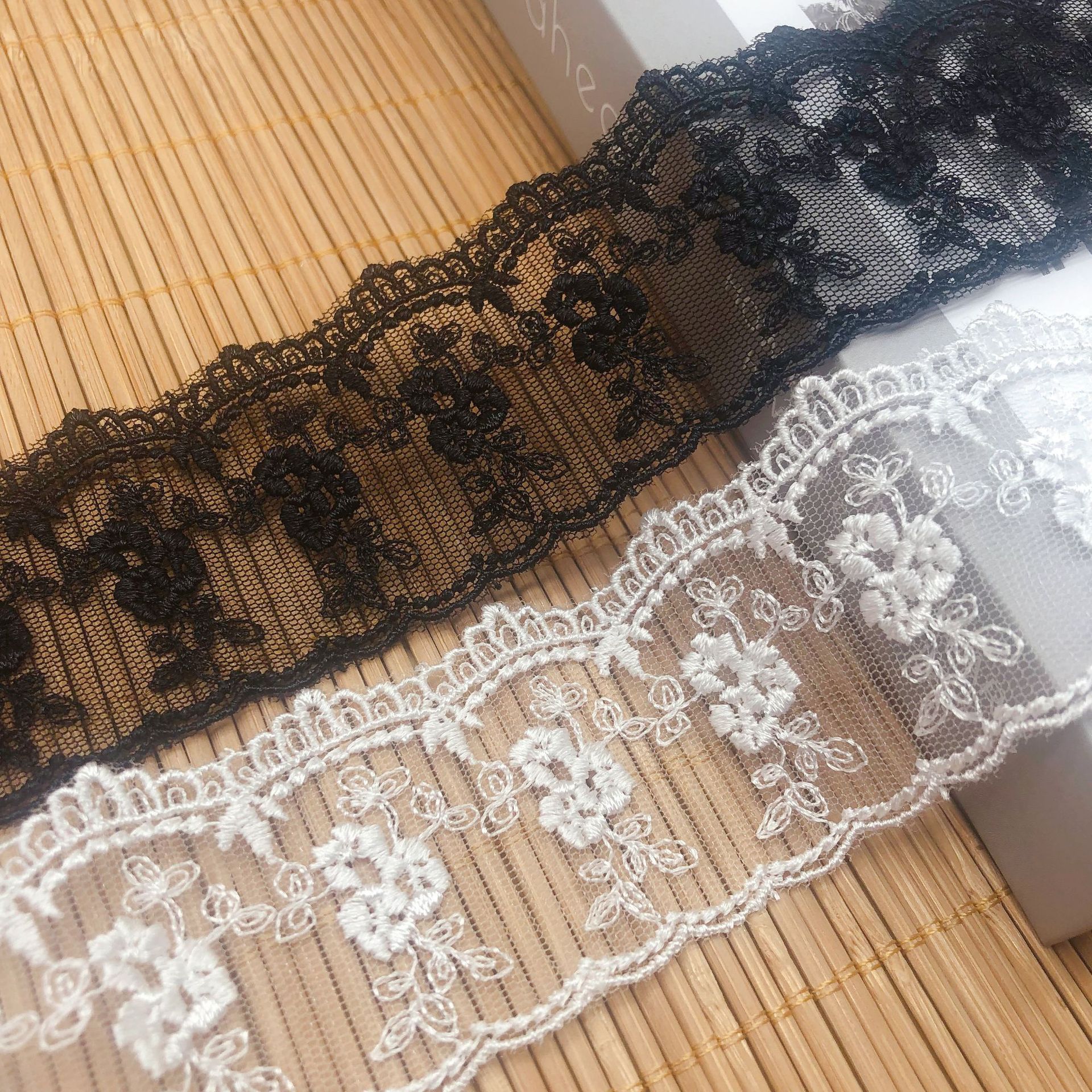 Macrame Fancy Lace Mesh Fabric Milk Silk Tulle Textile Polyester Just A Trim Embroidery Lace Fabrics Chemical Lace WB30