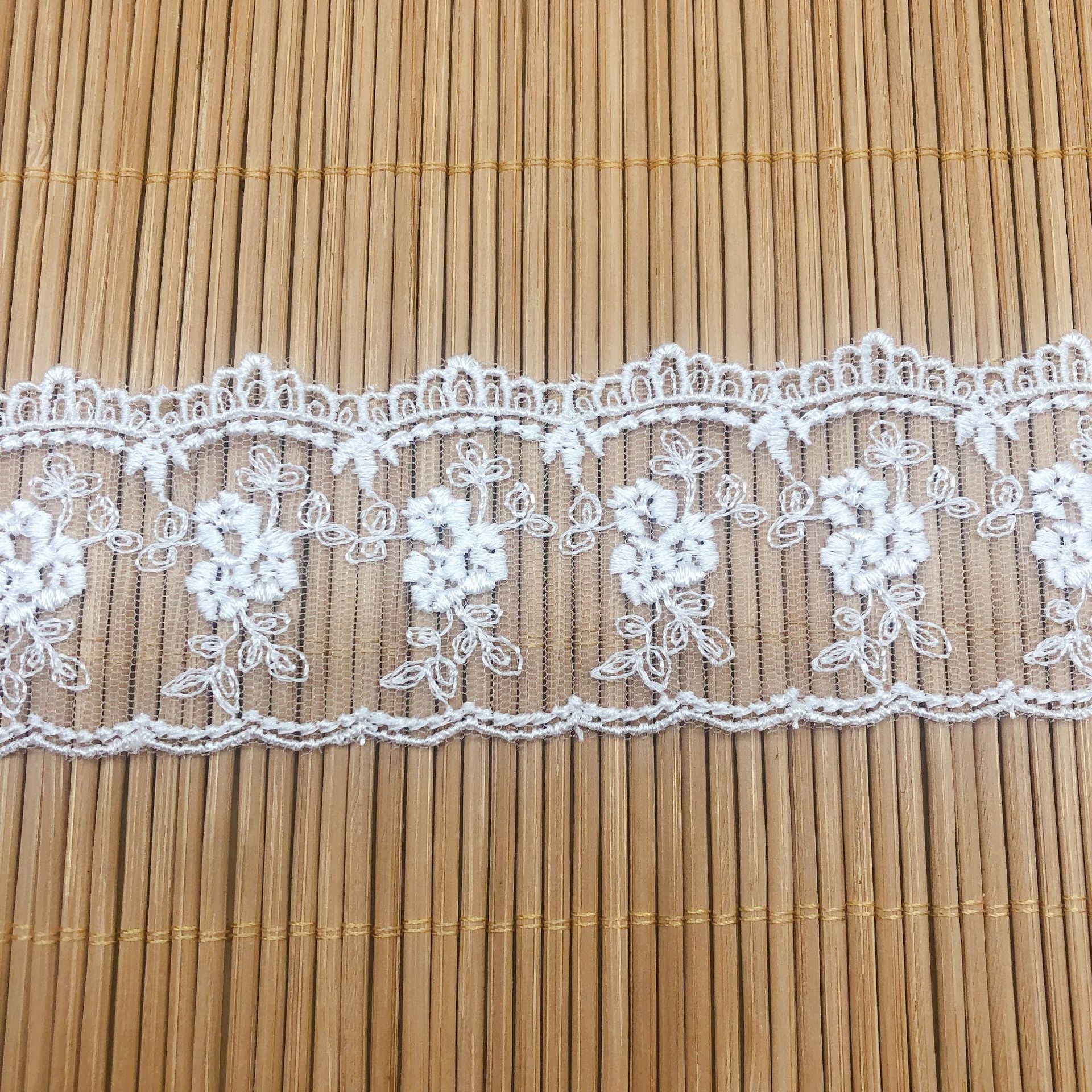 Macrame Fancy Lace Mesh Fabric Milk Silk Tulle Textile Polyester Just A Trim Embroidery Lace Fabrics Chemical Lace WB30