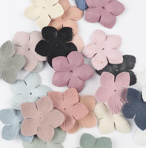 500pcs  Hot-selling clip hair accessories headdress head flower material package jewelry accessories microfiber leather 5 petal flower piece DX07