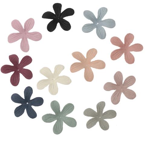 500PCS  Popular flower pieces microfiber leather flower petals flower pieces hair accessories clip materials clothing bags packaging accessories DX12