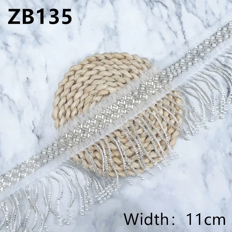 1yard Width 11cm Bling Rhinestone Beads Belts Tassel Belt Crystal Chain Wedding Bridal Belt Ribbon Lace Accessories ZB135