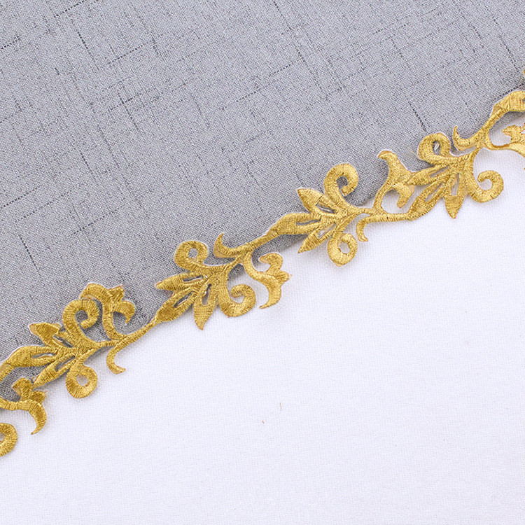 Custom design gold silver lace applique bodice applique embroidery patch lace fabric patch CB10