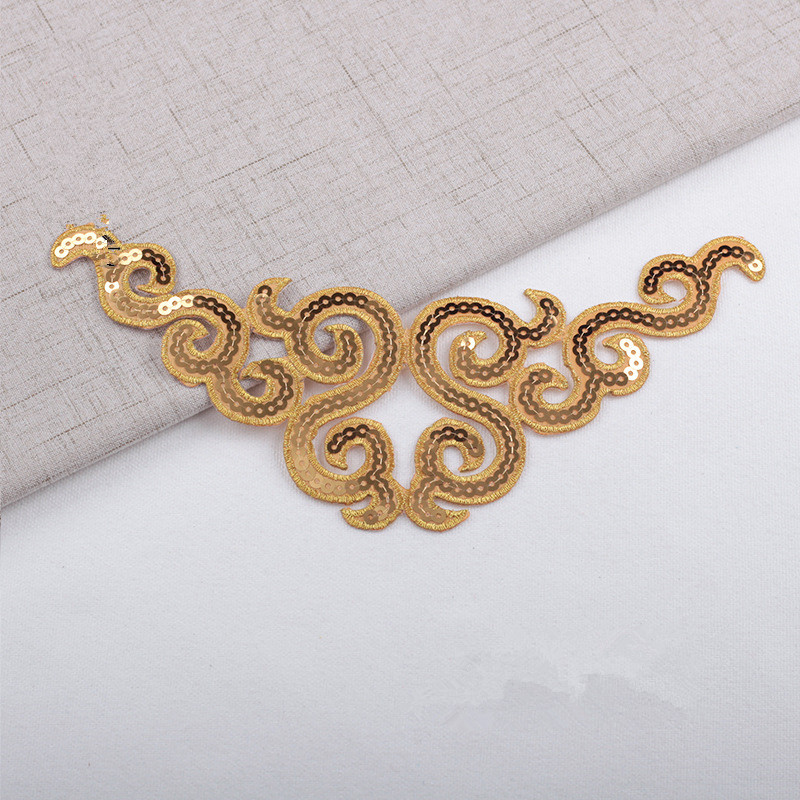 sequined embroidery cloth geometric applique sticker diy clothes party dress celebration Christmas costume decorative patches CA062