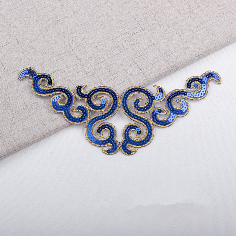 sequined embroidery cloth geometric applique sticker diy clothes party dress celebration Christmas costume decorative patches CA062