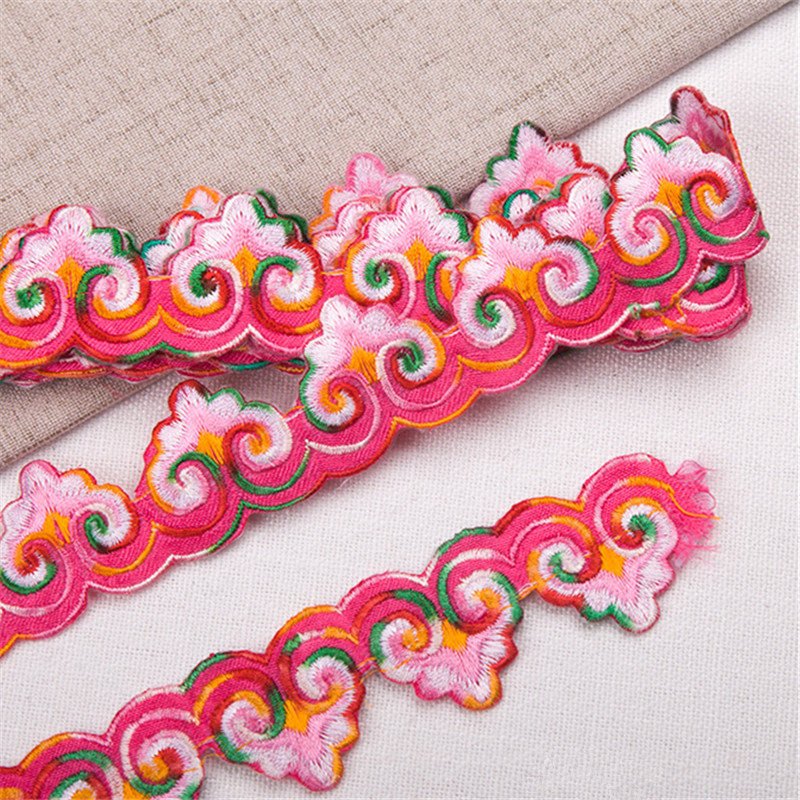 3cm costume decorative ethnic lace webbing iron-on wave shape garment stage clothes hat embellished textile embroidery lace trim CB04