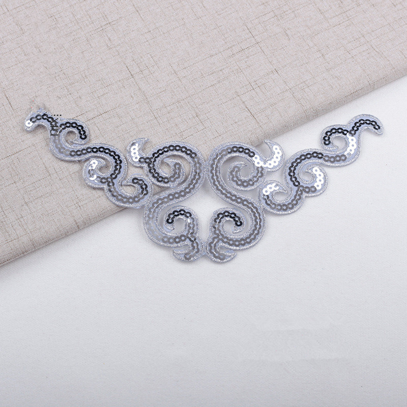 sequined embroidery cloth geometric applique sticker diy clothes party dress celebration Christmas costume decorative patches CA062