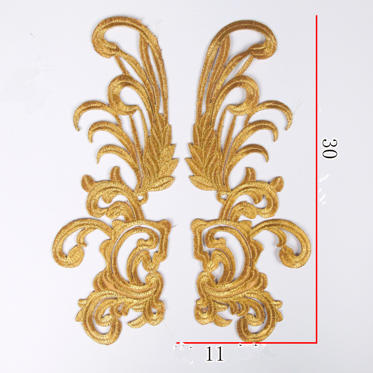 High-quality emboideried hollow guipure lace as chest appliques for garment dress CA074