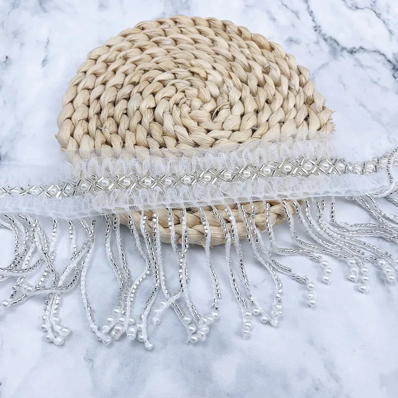 NEW 1yard Width 10cm Bling Rhinestone Beads Belts Tassel Belt Crystal Chain Wedding Bridal Belt Ribbon Lace Accessories ZB136