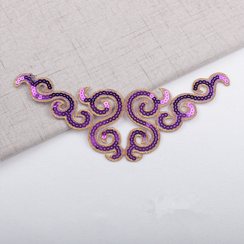 sequined embroidery cloth geometric applique sticker diy clothes party dress celebration Christmas costume decorative patches CA062