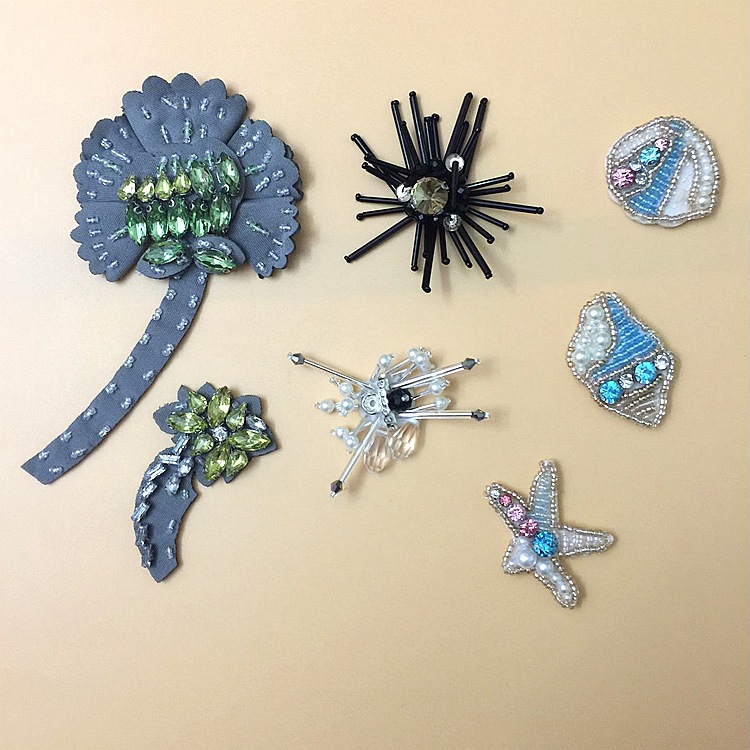 New hand-made beaded starfish conch seal cloth patch corsage jewelry clothing shoes and hats socks patch decals ZA25