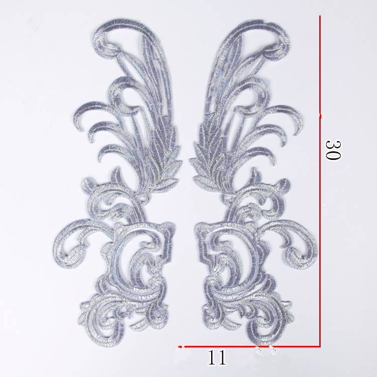 High-quality emboideried hollow guipure lace as chest appliques for garment dress CA074