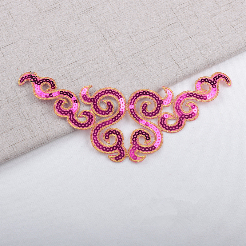 sequined embroidery cloth geometric applique sticker diy clothes party dress celebration Christmas costume decorative patches CA062