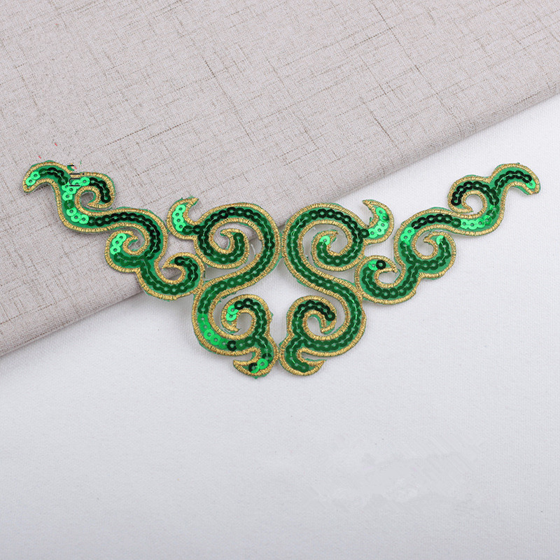 sequined embroidery cloth geometric applique sticker diy clothes party dress celebration Christmas costume decorative patches CA062