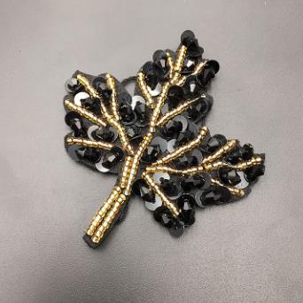5PCS  Heavy handmade beaded cloth with sequins and crystal leaves for clothing, shoes and hats, decoration of clothing accessories, DIY patches  ZA49