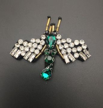 5PCS  Spot heavy crystal cherry bee cloth patch handmade beaded sequin patch bag clothing accessories ZA34