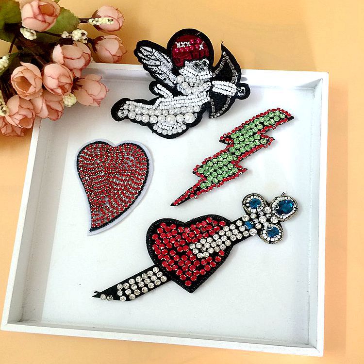 5PCS  Handmade beaded clothing decoration Cupid arrow cloth patch bag shoes clothing DIY accessories  ZA35