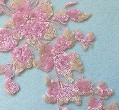 1PCS  Colorful sequined wedding dress lace cloth patch performance costume embroidery patch lace accessories DIY jewelry ZA52