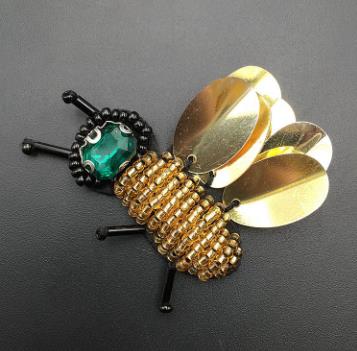 10PCS Handmade Beaded Sequin Bee Cloth Patch Embroidery Children Cartoon Clothing Accessories Patch DIY ZA43