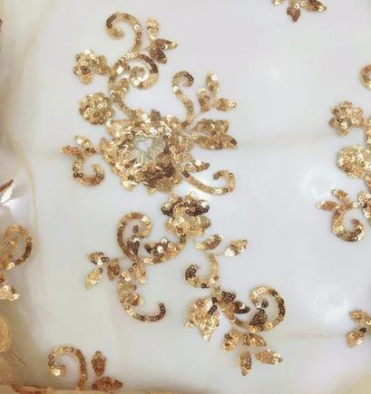 zsbszc 2pcs 23*12cm 3D costume wedding new sequin embroidery lace gown applique clothes diy gown clothing accessories ZA76