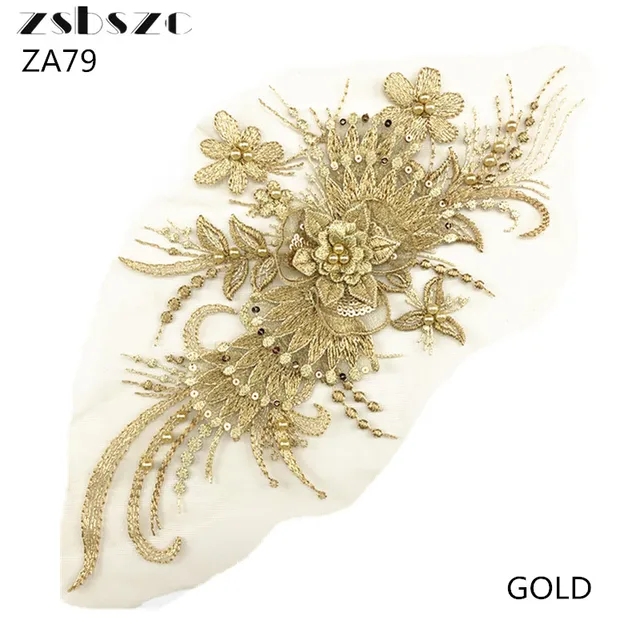 CHICKNIT 32*16cm purple 3D costume wedding new sequin embroidery lace gown applique clothes diy gown clothing accessories ZA79