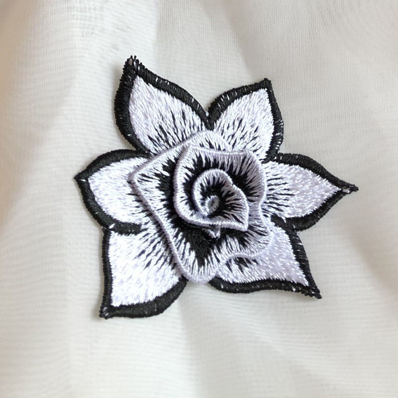 DIY rhinestone beaded sequin lace embroidery applique embroidered patch fabric clothing 3D flower for cheongsam LT01