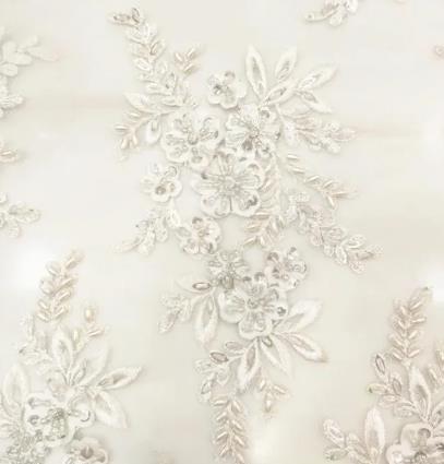 CHICKNIT 22*12cm purple sequiin beads Embroidered lace applique clothing dress accessories diy gown clothing accessories ZA80