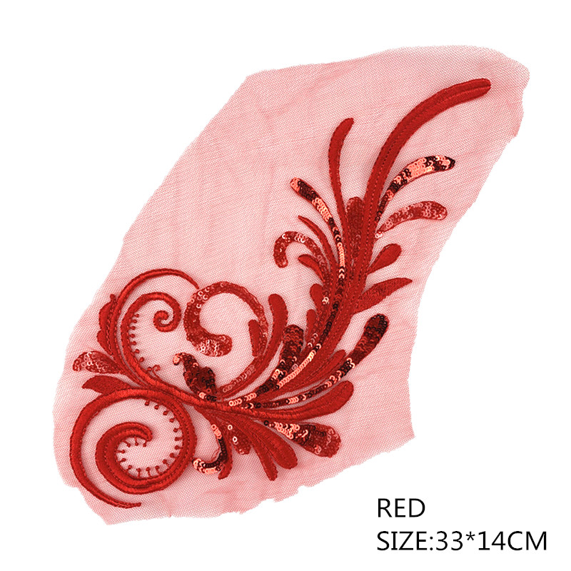 1PCS  Wedding dress neckline lace flower performance costume embroidery patch accessories DIY headdress sequins ZA55