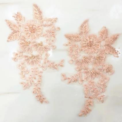 CHICKNIT 24*15cm royal blue sequiin bead Embroidered lace applique clothing dress accessories diy gown clothing accessories ZA81